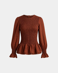 Blusa elasticada lacre