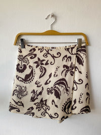 Falda short Barbados print marrón