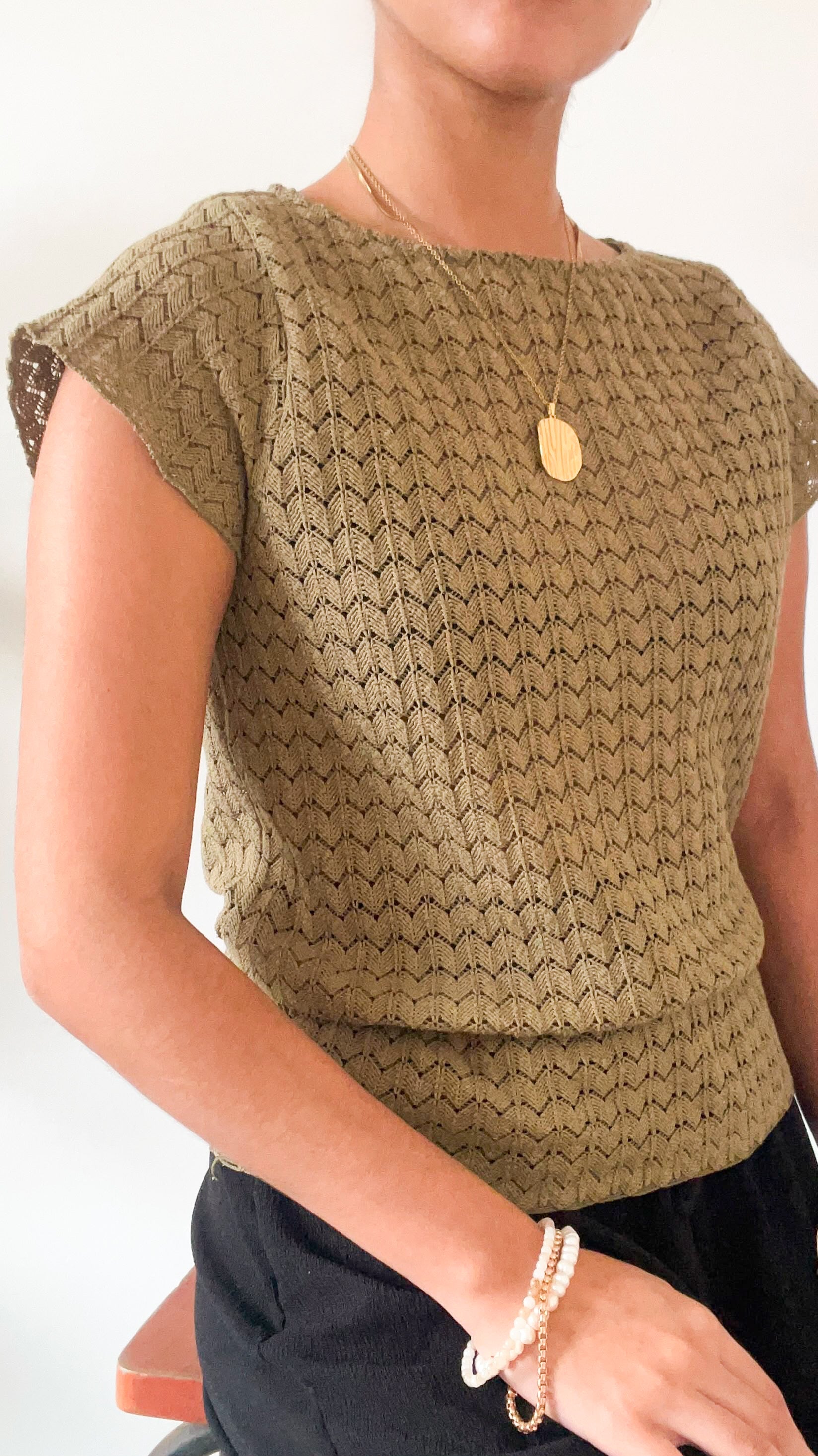 Blusa tejida Aura verde