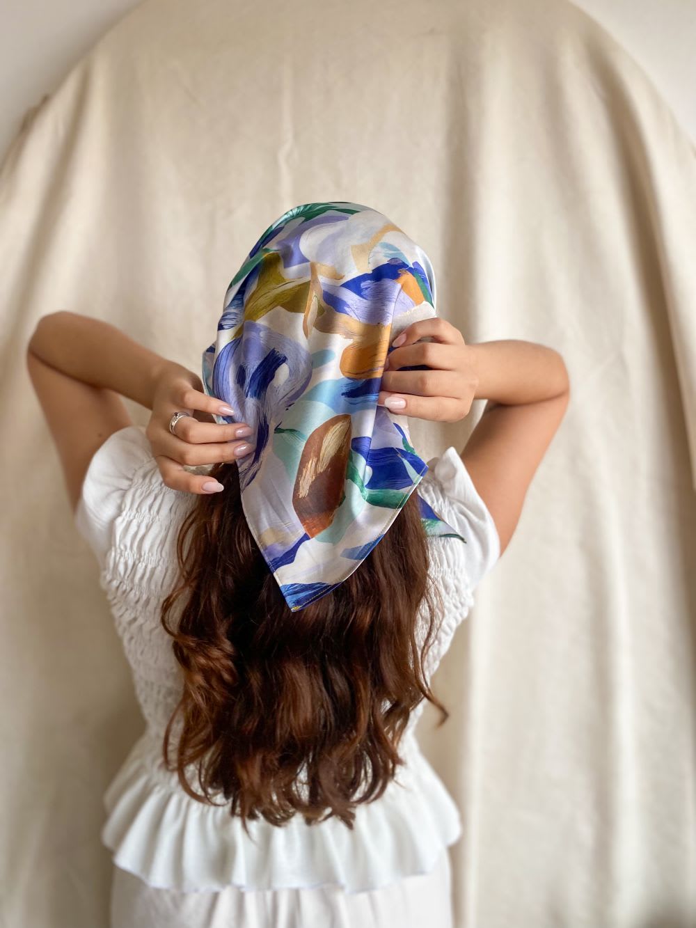 Pañuelo print azul