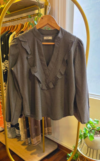 Blusa Olivia cuadros marrón