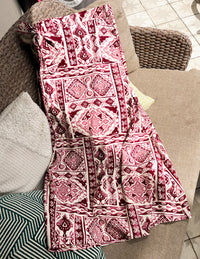 Falda Capri print vino