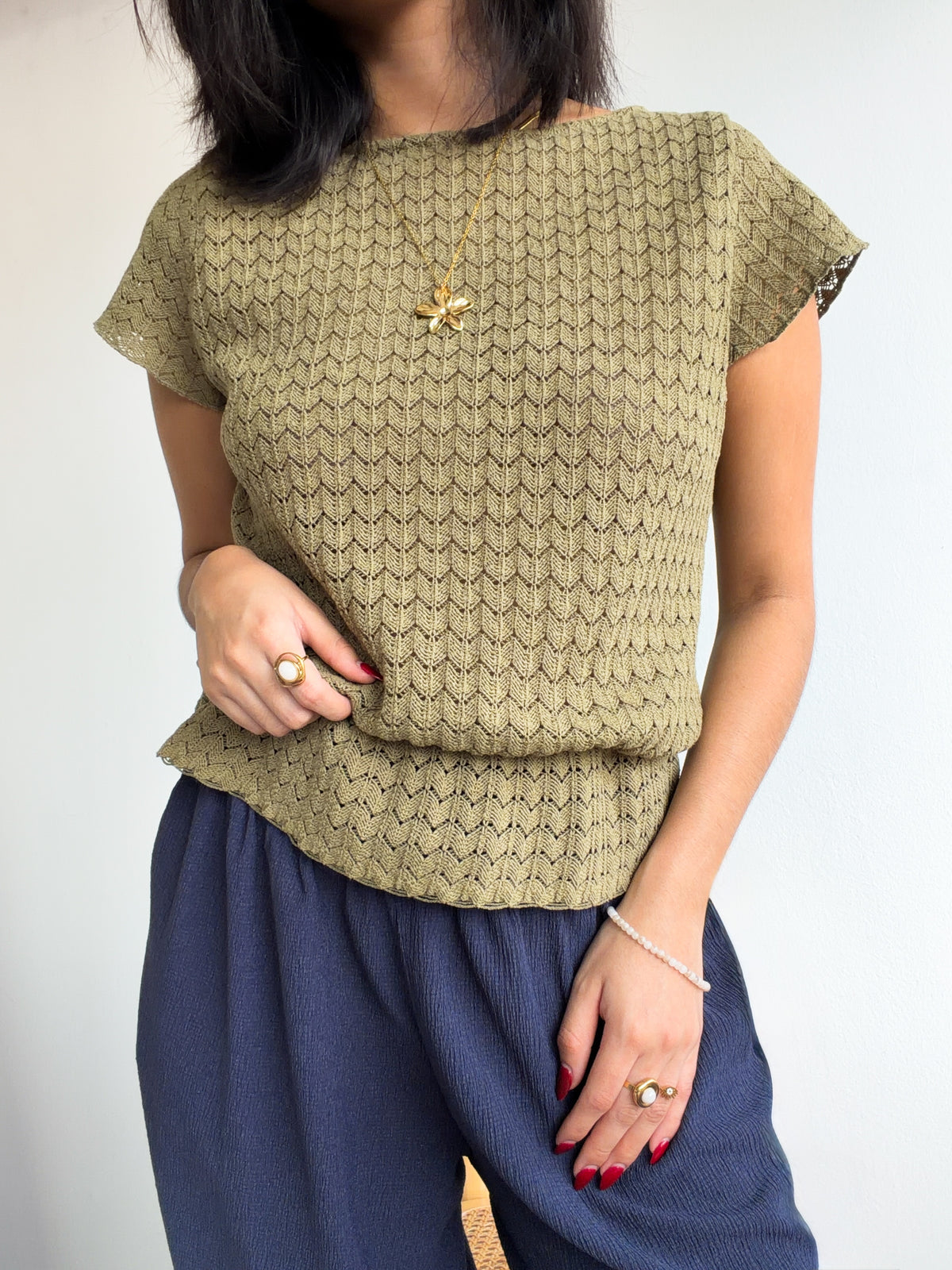 Blusa tejida Aura verde