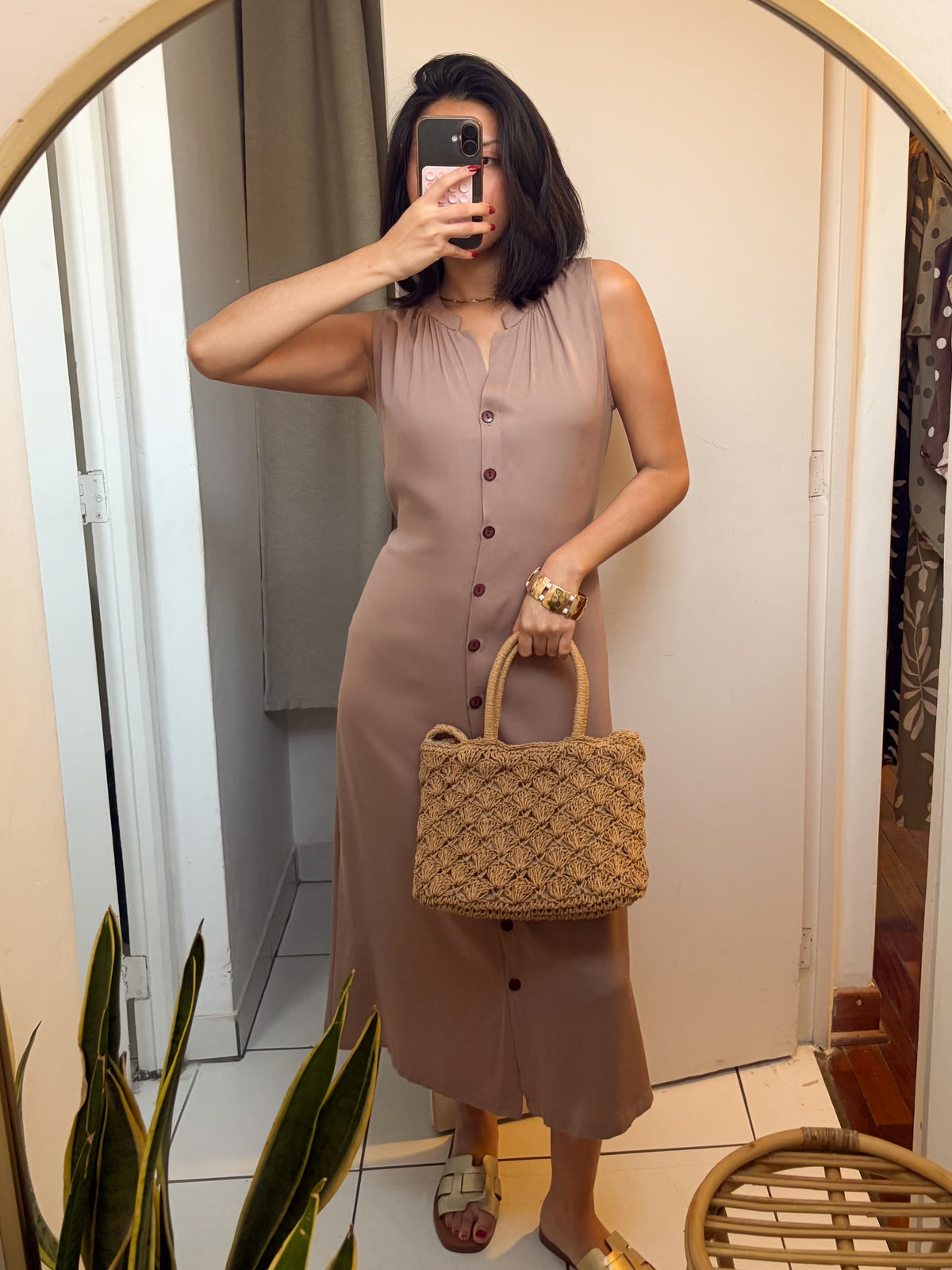 Vestido Capa caqui