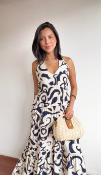 Vestido Bahamas print marino