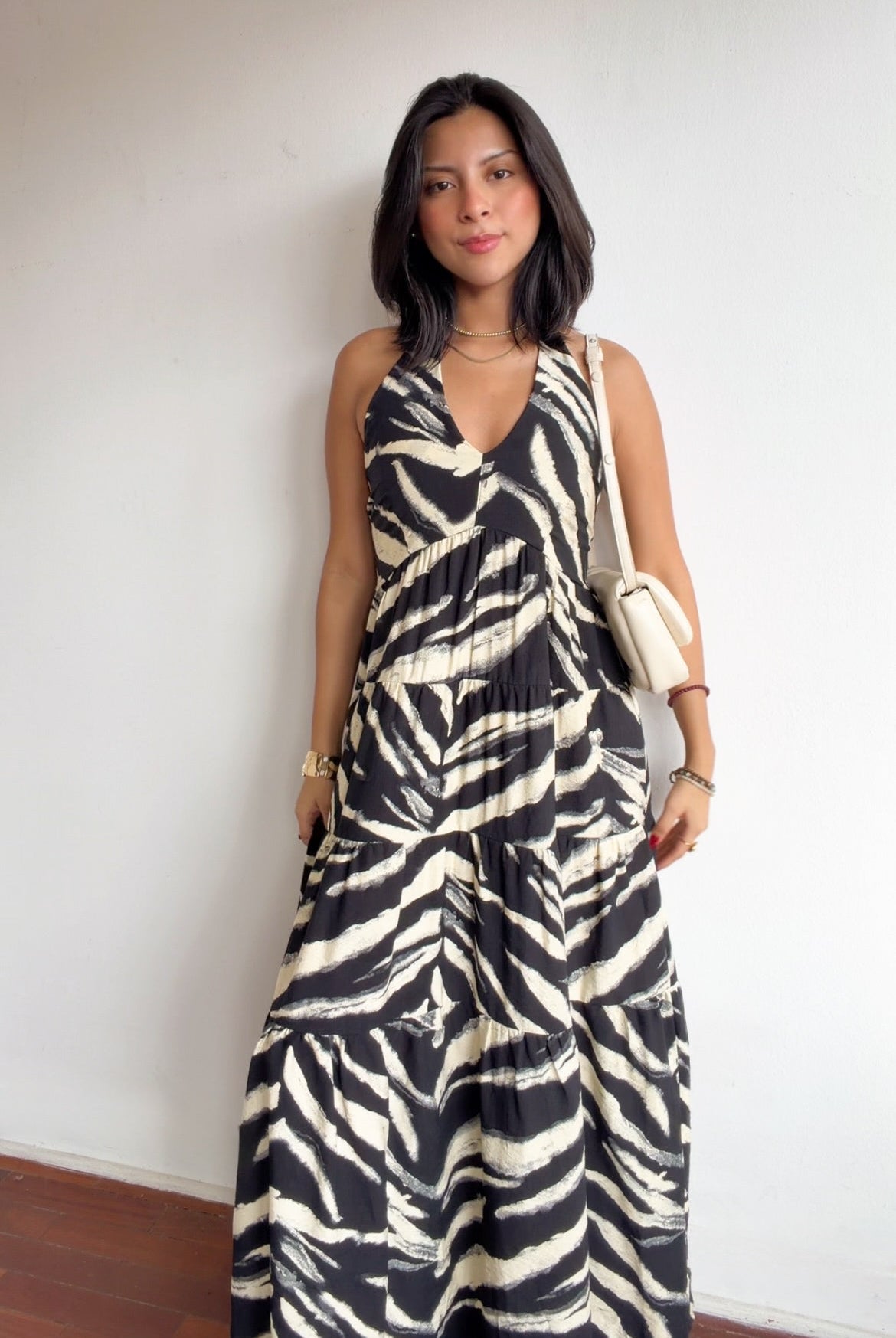 Vestido Bahamas print negro