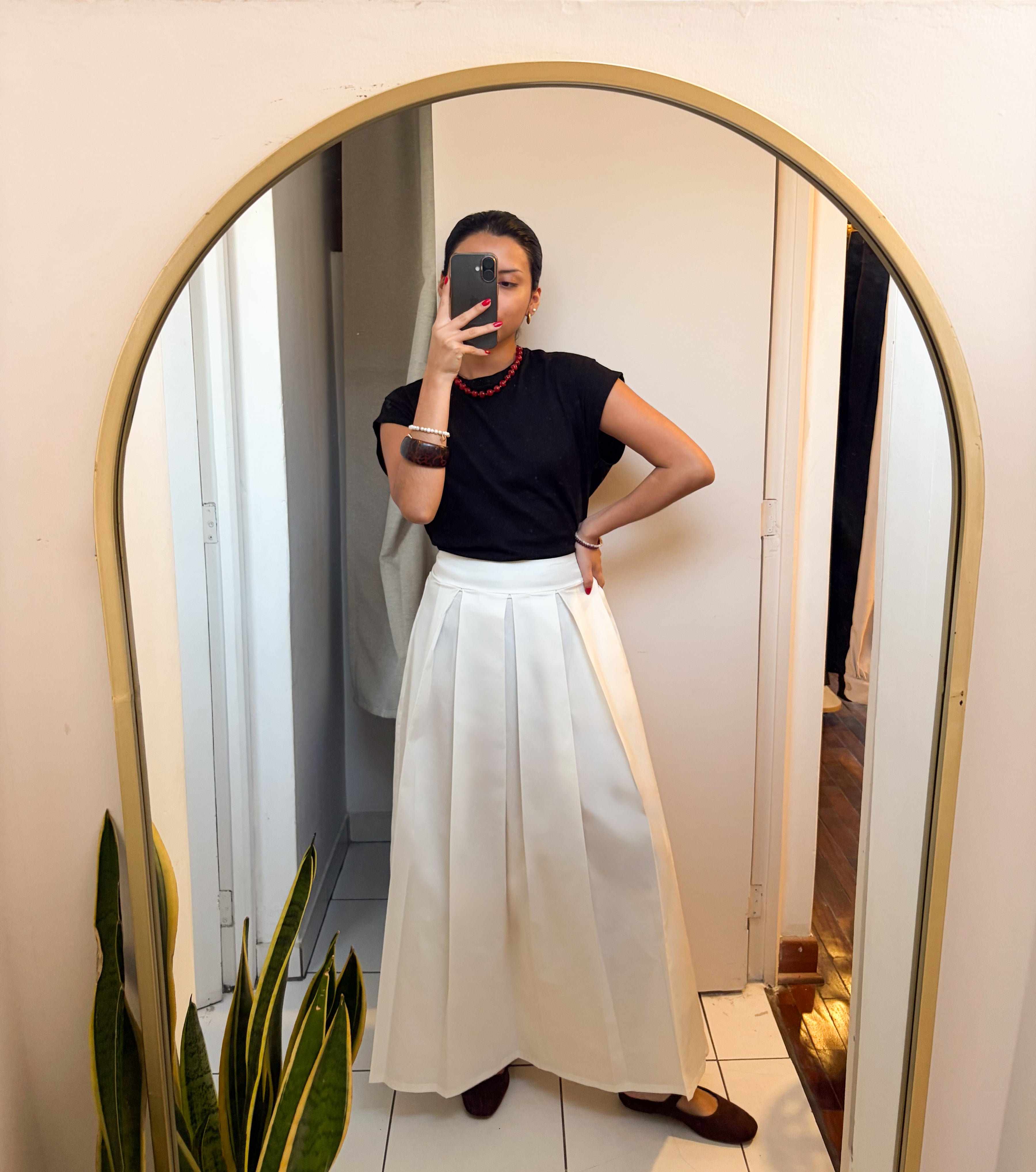 Falda Popelina blanco
