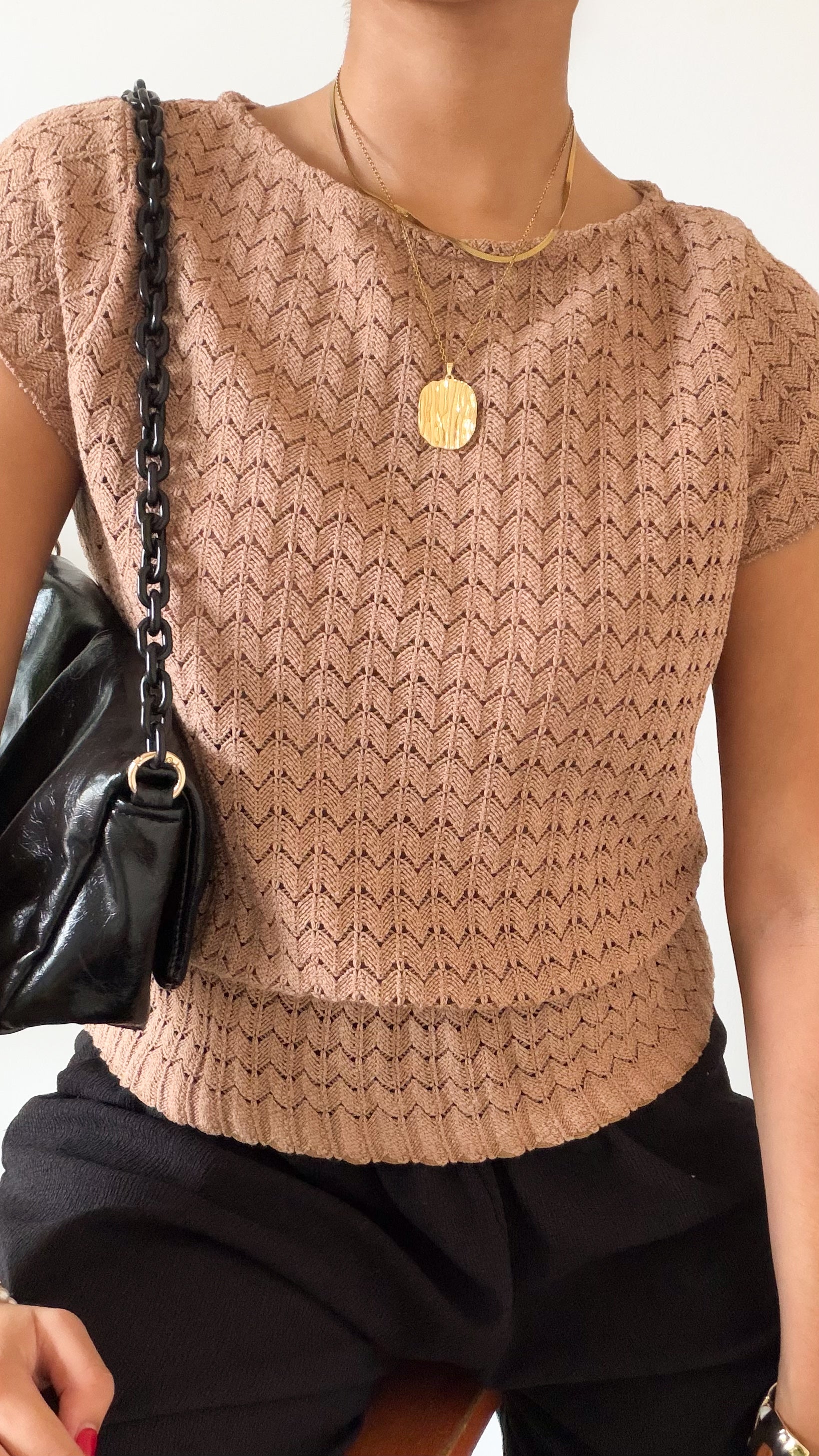 Blusa tejida Aura cocoa