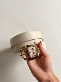 Correa de cuero beige