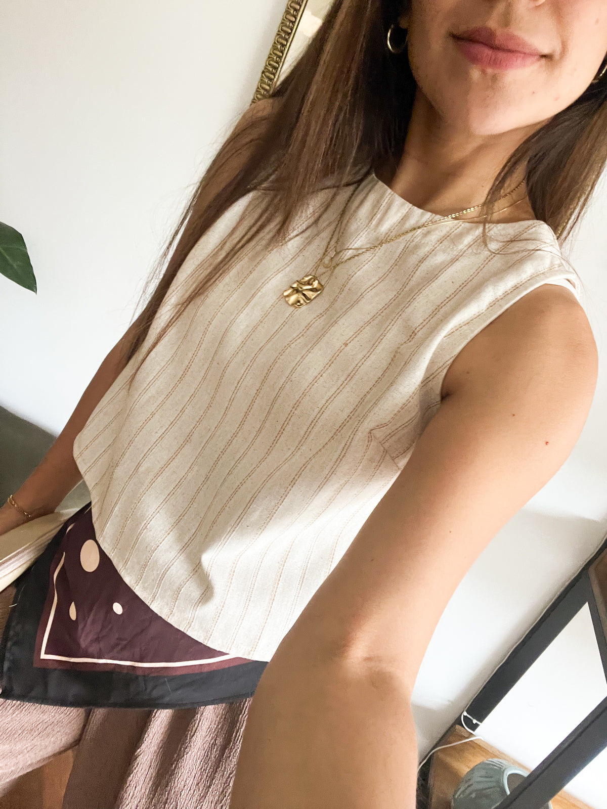 Top Siena rayas marrón