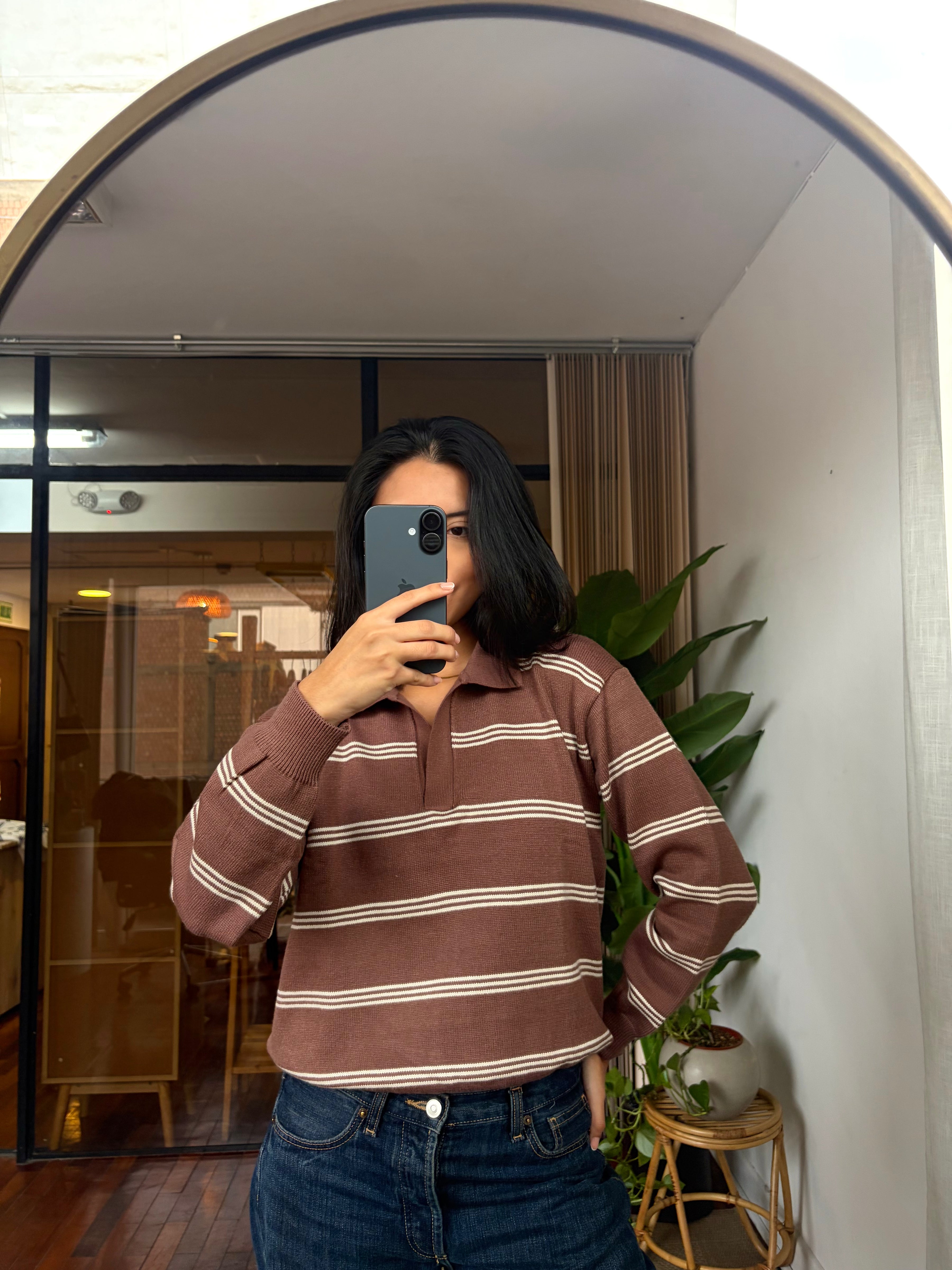 Sweater rayas marrón