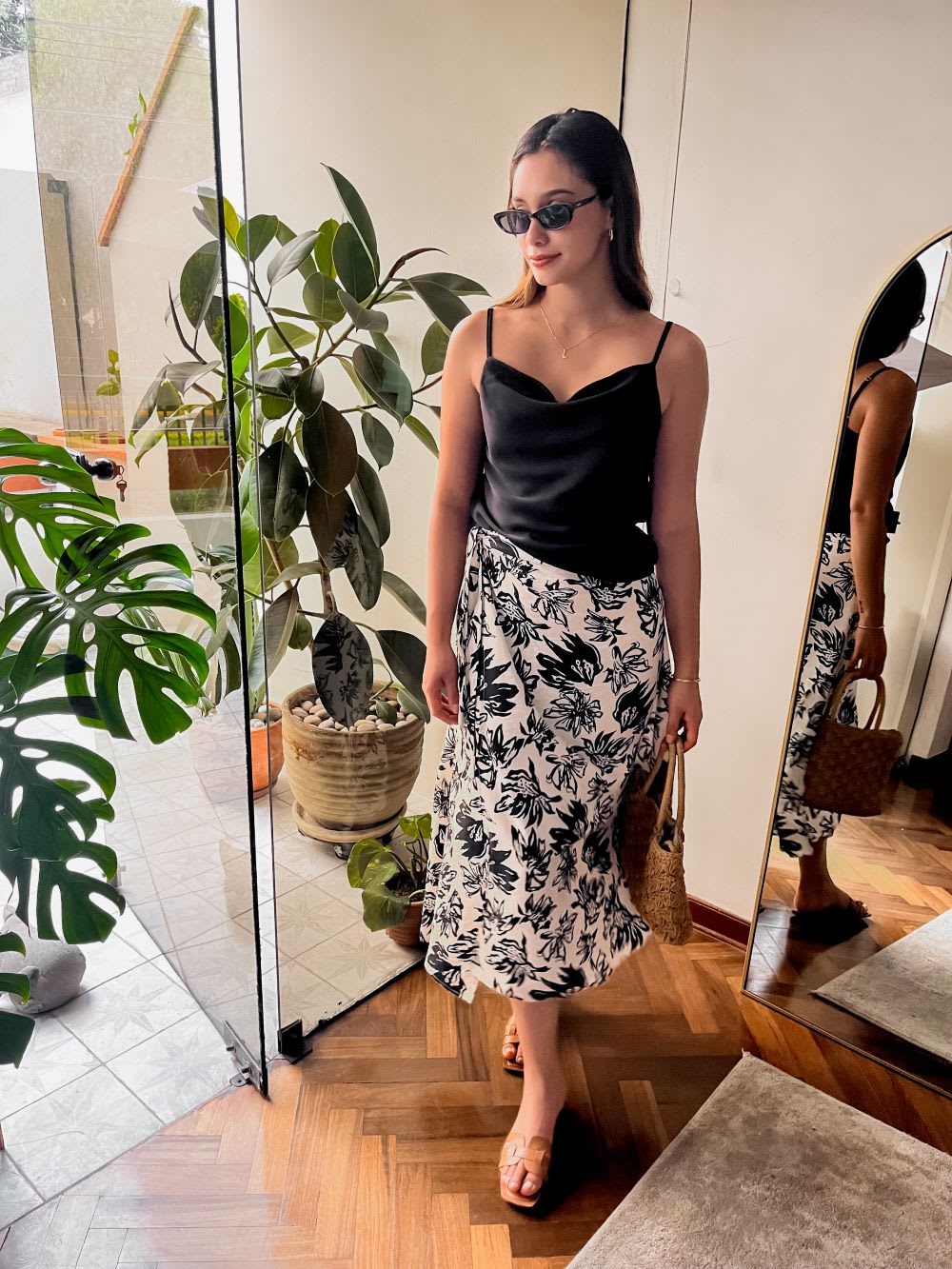 Falda envolvente print blanco