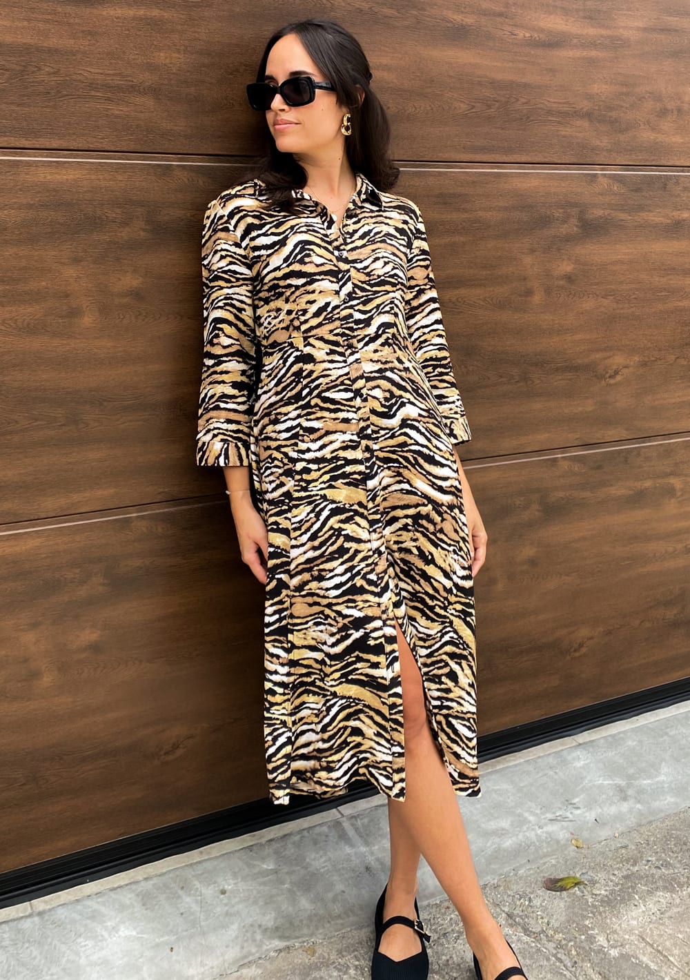 Vestido Sofia print marròn